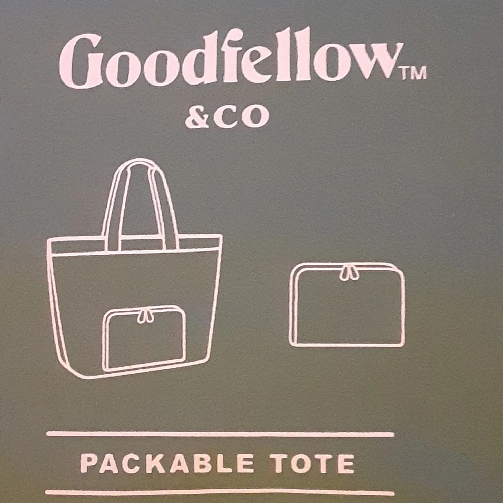 Goodfellow green black packable 2 handle tote bag 20